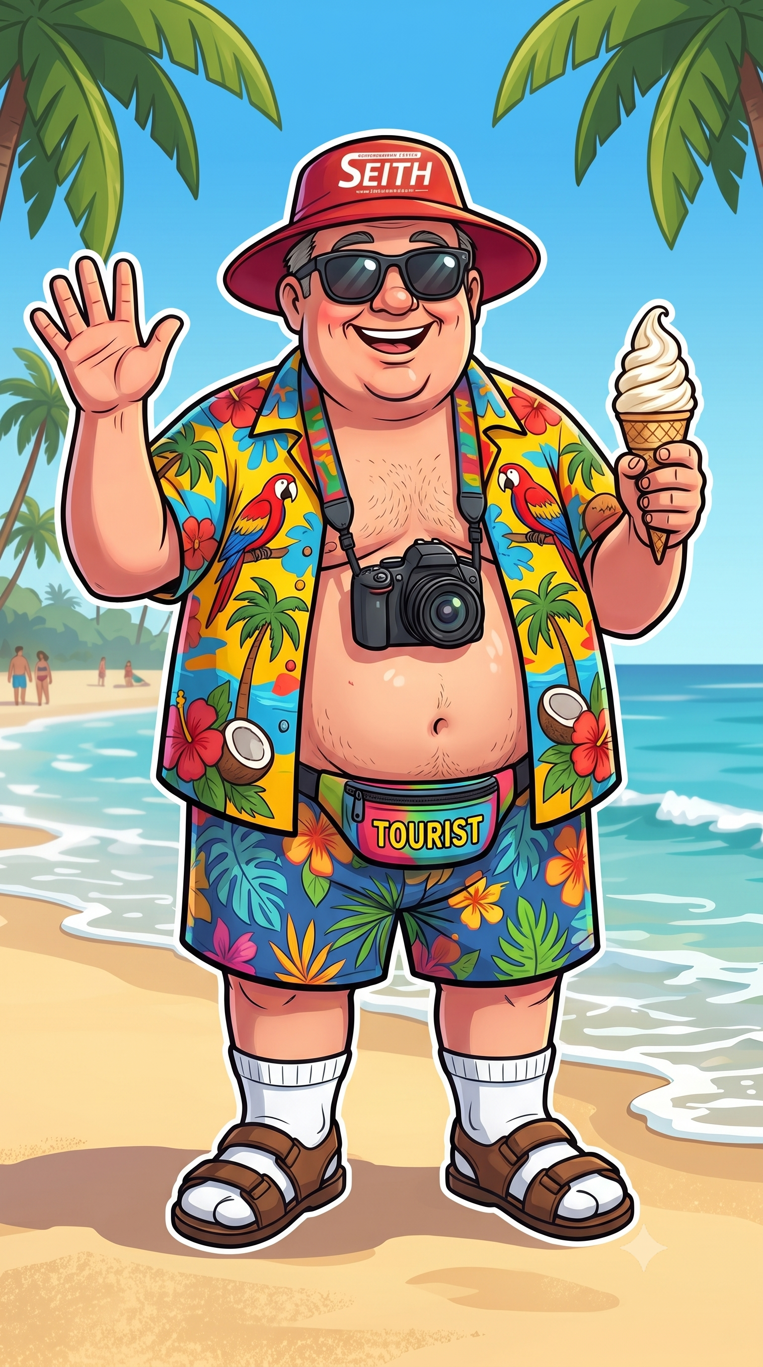 Tourist am Strand